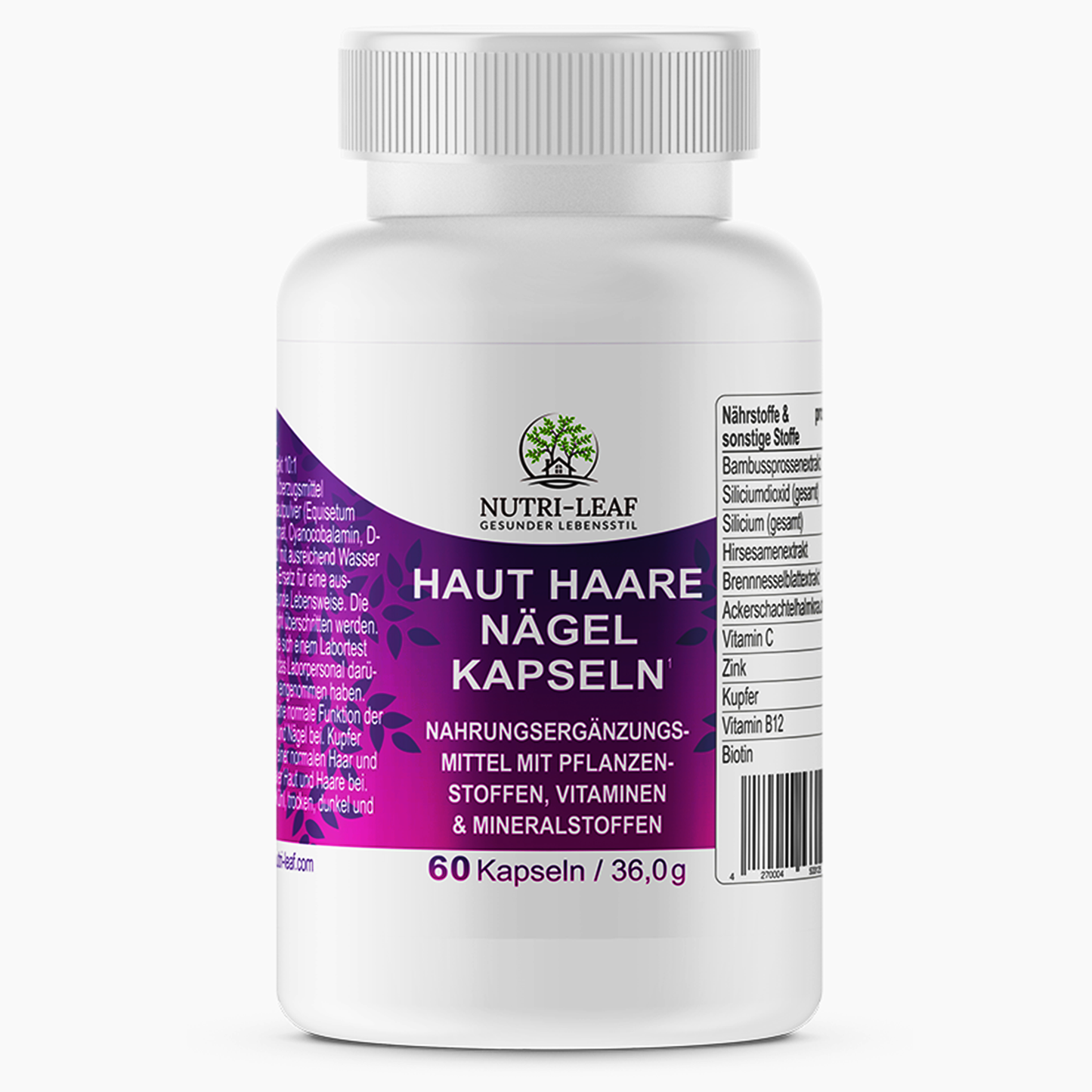 Biotin + Silizium + Vitamin C für Haut, Haare & Nägel – Bambus, Hirse & Brennnessel Formel für Wachstum & Schönheit von innen  Ohne Zucker, Clean Label, Made in Germany 🇩🇪 – NUTRI-LEAF