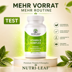 Vitamin B Kompleks Kapsülleri – 8 B Vitamini (B1, B2, B3, B5, B6, B7, B9, B12) – Nutri-Leaf