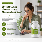 Premium Nahrungsergänzung mit Vitamin B Komplex für Alltag Konzentration und aktive Routine