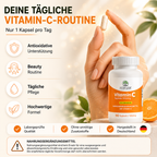 Hochdosiertes Vitamin C Supplement für Energie Alltag und normale Funktion des Immunsystems