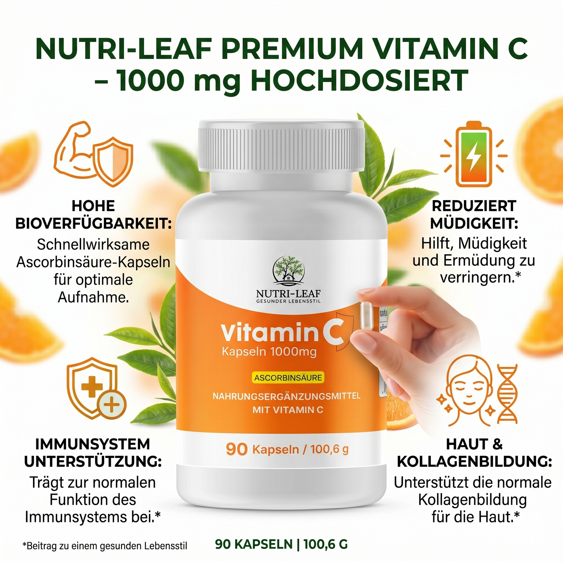 Vitamin C 1000 mg Kapseln für tägliche Routine mit hochwertiger Formel ohne unnötige Zusätze