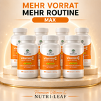 Gesundheitsorientiertes Vitamin C Supplement von NUTRI-LEAF mit Premium Verpackung und moderner Produktdarstellung