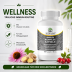 Immunitet Complex Kapsler – Echinacea, Ingefær, Hyben, C-vitamin, Zink & Selen – Nutri-Leaf